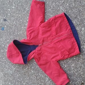 Faded Glory Reversible Baby Jacket 12 months Fleece Red Blue Rain